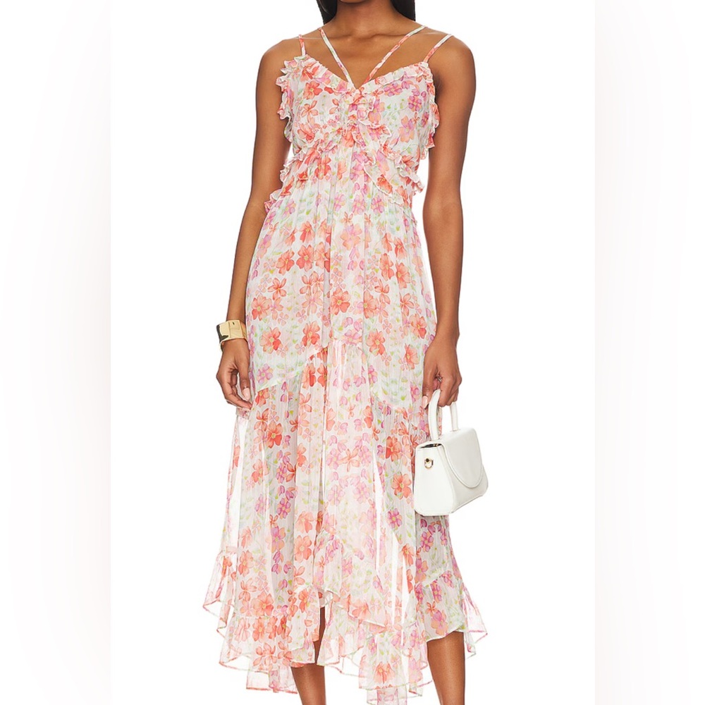 MISA Los Angeles Adrienne dress floral chiffon size small NWT